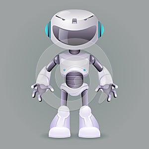 Robot innovation technology science fiction future cute little 3d design vector illustration