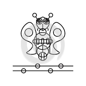 Robot insect icon vector isolated on white background, Robot insect sign