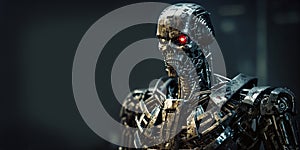 Robot isolated in black background
