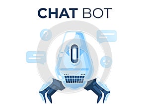 Robot isolated. Cute cartoon chat bot design. Robot toy. Funny simple character. Urban modern template. Retro vintage design.