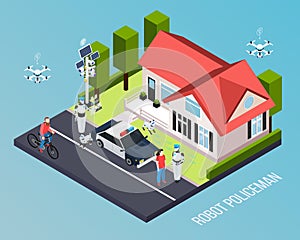 Robot Isometric Professions Composition