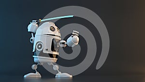 Robot with Katana sword. Technology concept. Contains clipping path