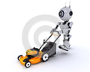 Robot with lawn mower