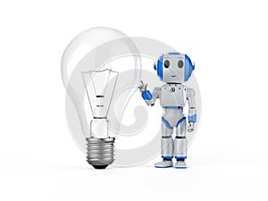 Robot with light bulb