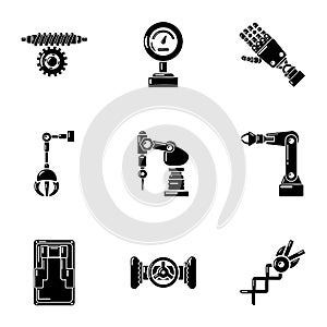 Robot like icons set, simple style