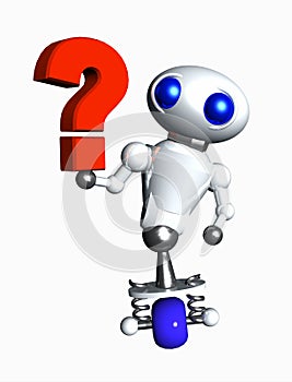 Robot Looking At Question Mark