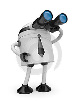Robot looks in binocular