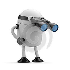 Robot looks in binocular