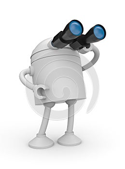 Robot looks in binocular