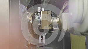 Robot Machine Arm Transfers Meter Detail Closeup