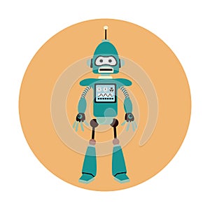 Robot machine engineer circle icon