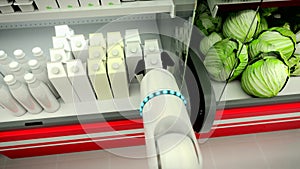 The robot makes a purchase, add products to the basket.4k