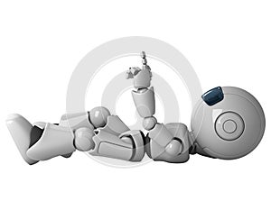 Robot man laying down