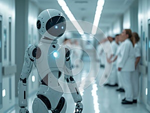 Robot medical doctor collaborates with nurses in a hospital