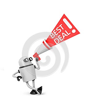 Robot with megaphone offer - best deal