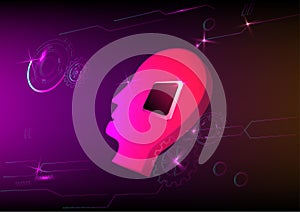 Robot microchip artificial intelligent engineering technology networking computer abstract background vector illustration