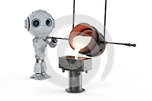 Robot with molten metal