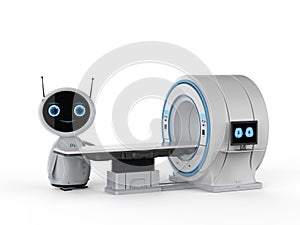 Robot with mri scan machine