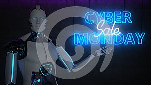 Robot Neon Sign Cyber Monday Sale