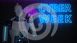 Robot Neon Sign Cyber Week