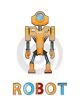 Robot New Technology Poster Vector Illustration