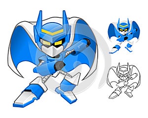 Robot Ninja Cartoon Character