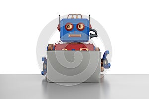 Robot with notebook computer