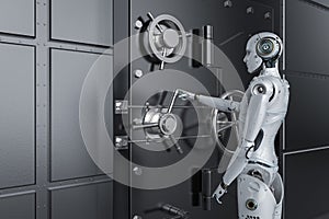 Robot open bank vault