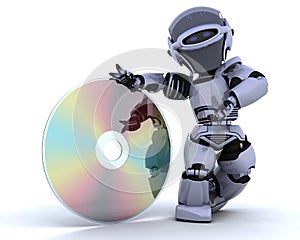 Robot with optical media disc