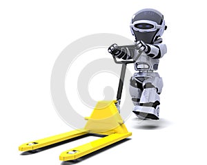 Robot with pallet truck