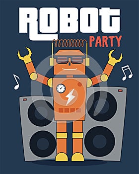 Robot Party Illustration