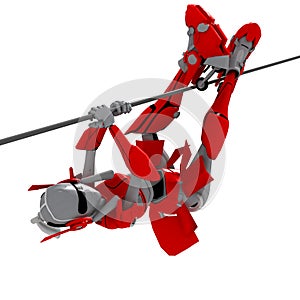 Robot pose hung on the line 2