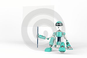 Robot in Pose with Sign