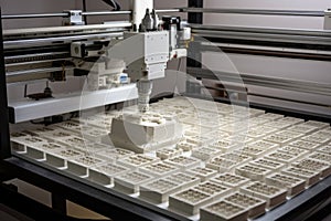 robot printing out series of parts, with each part requiring individual adjustments