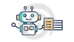 Robot Processing Data, AI and Machine Learning Icon Vector Design Generative AI
