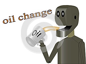 Robot produces oil change