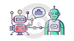 Robot Programming, AI Development, Human Machine Interface, vector design Generative AI