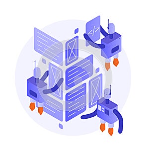 Robot Programming Isometric Illustration