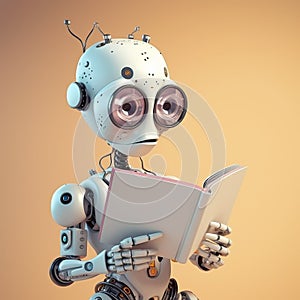 robot read a book