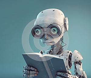 robot read a book