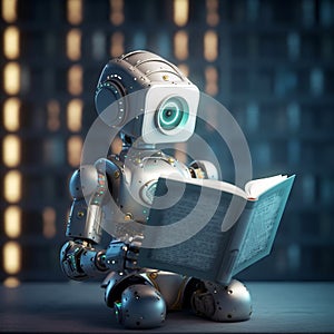robot read a book