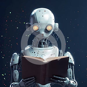 robot read a book