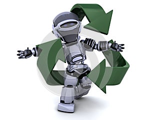 Robot and recycle sign