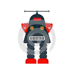 Robot, Retro Robot, Robot in flat design style