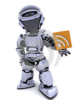 Robot with RSS symbol photo