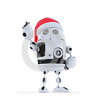 Robot Santa pointing up