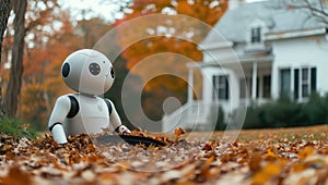 AI Robot in Autumn