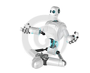 Robot sitting in lotus position