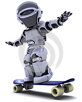 Robot with skateboard