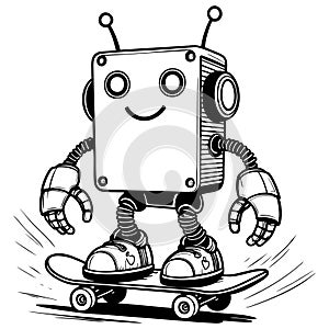 Robot on Skateboard